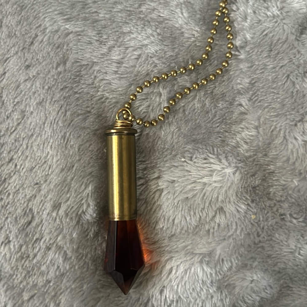 Amber crystal necklace